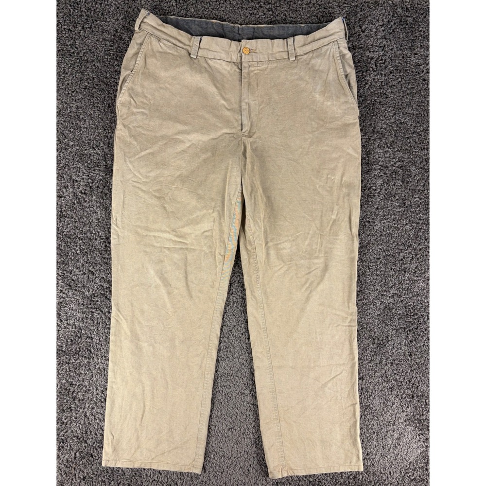 Bills Khakis Tea Label Trim Fit Chino Pants Tan Brown Mens 38 Made in USA